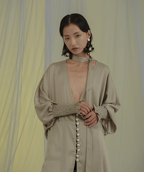 Drape Belted Deep V Cardigan